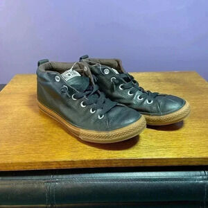 Vintage Converse Men's Sneakers 6 Black All Star Chuck Taylor Street‎ Mid Retro